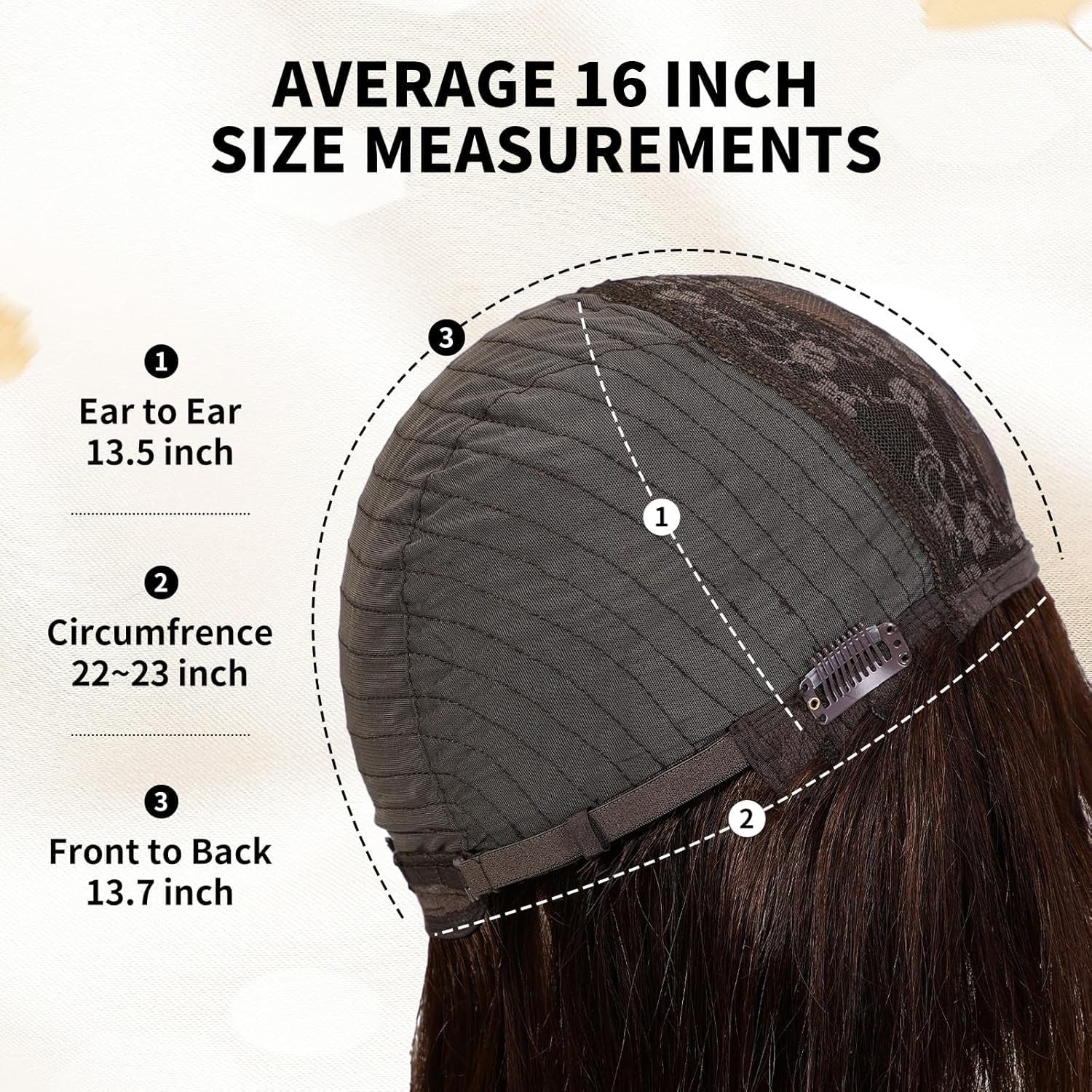 16 Inch Human Hair Wigs for Women,Layered Straight Hair Wig with Bangs,Wear Natural Realism,Real Hair Wigs