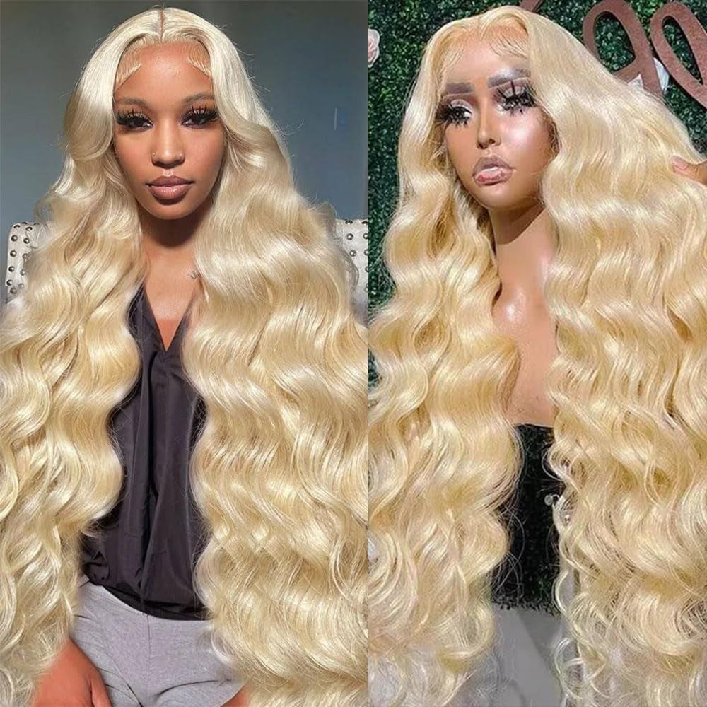 613 Lace Front Wig, Human Hair, 30 Inch, Body Wave, HD Lace Frontal Wig, Blonde, Pre-Plucked, Glueless, 180% Density, Natural Hairline