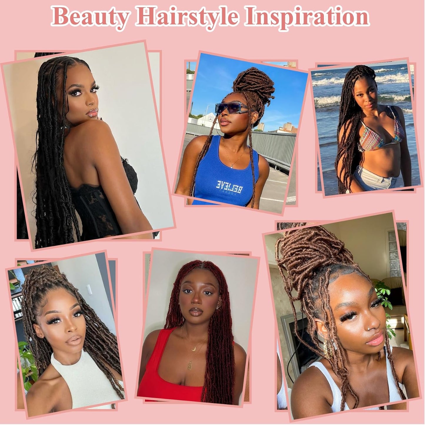 48" Knotless Braided Wigs Faux Locs Wig for Women Full Double Lace Front Braided Wigs with Baby Hair Human Hair Blended Braided Lace Front Wigs Braided Wig Black