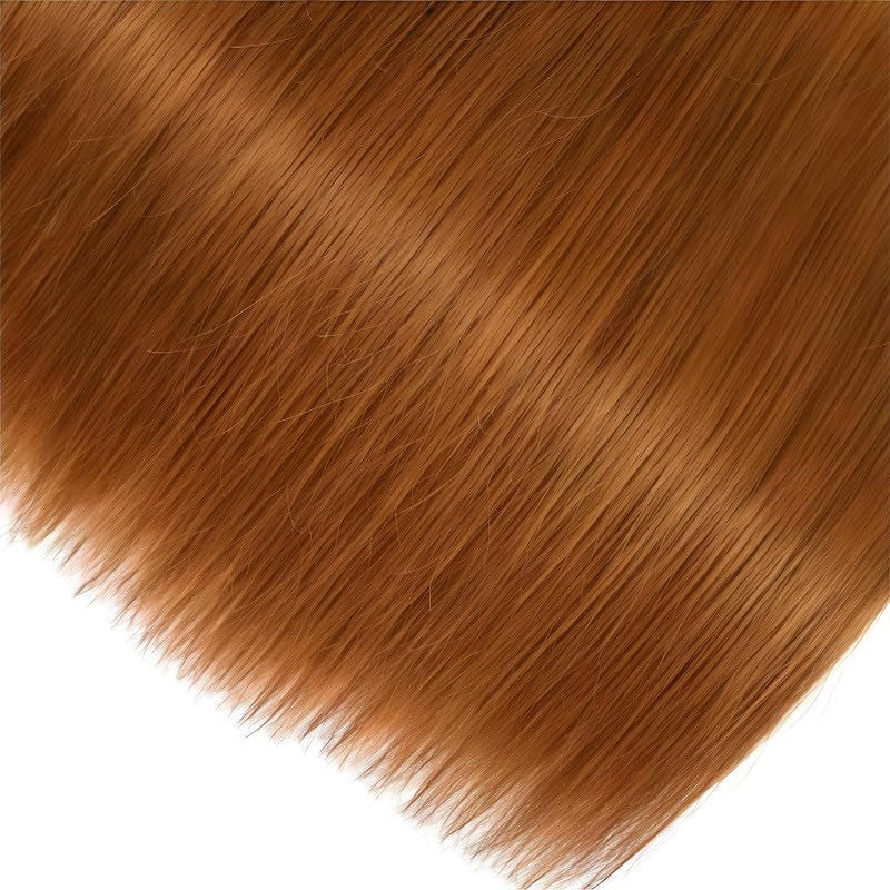 12A Light Brown Straight Human Hair Bundles 18 20 22 Inch Double Weft Brazilian Straight Human Hair Extensions for Black Women 3 Bundles 30 Color