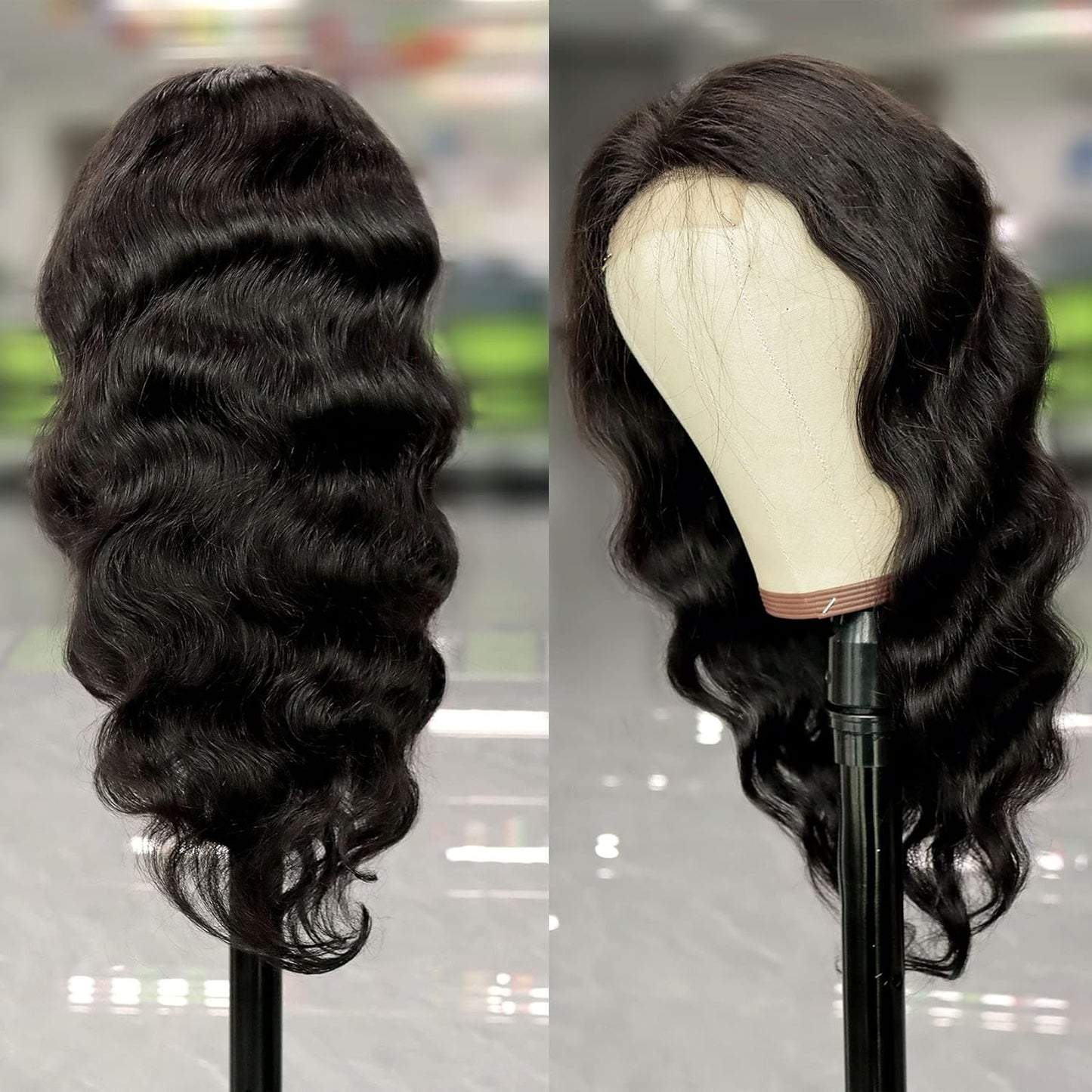 Body Wave Lace Front Wig Human Hair Wigs for Black Women Glueless 4X4 Lace Clouse Wig Brazilian Human Hair Wet and Wavy Wigs Pre Plucked with Baby Hair Natural Color 150% Density (22 Inch)