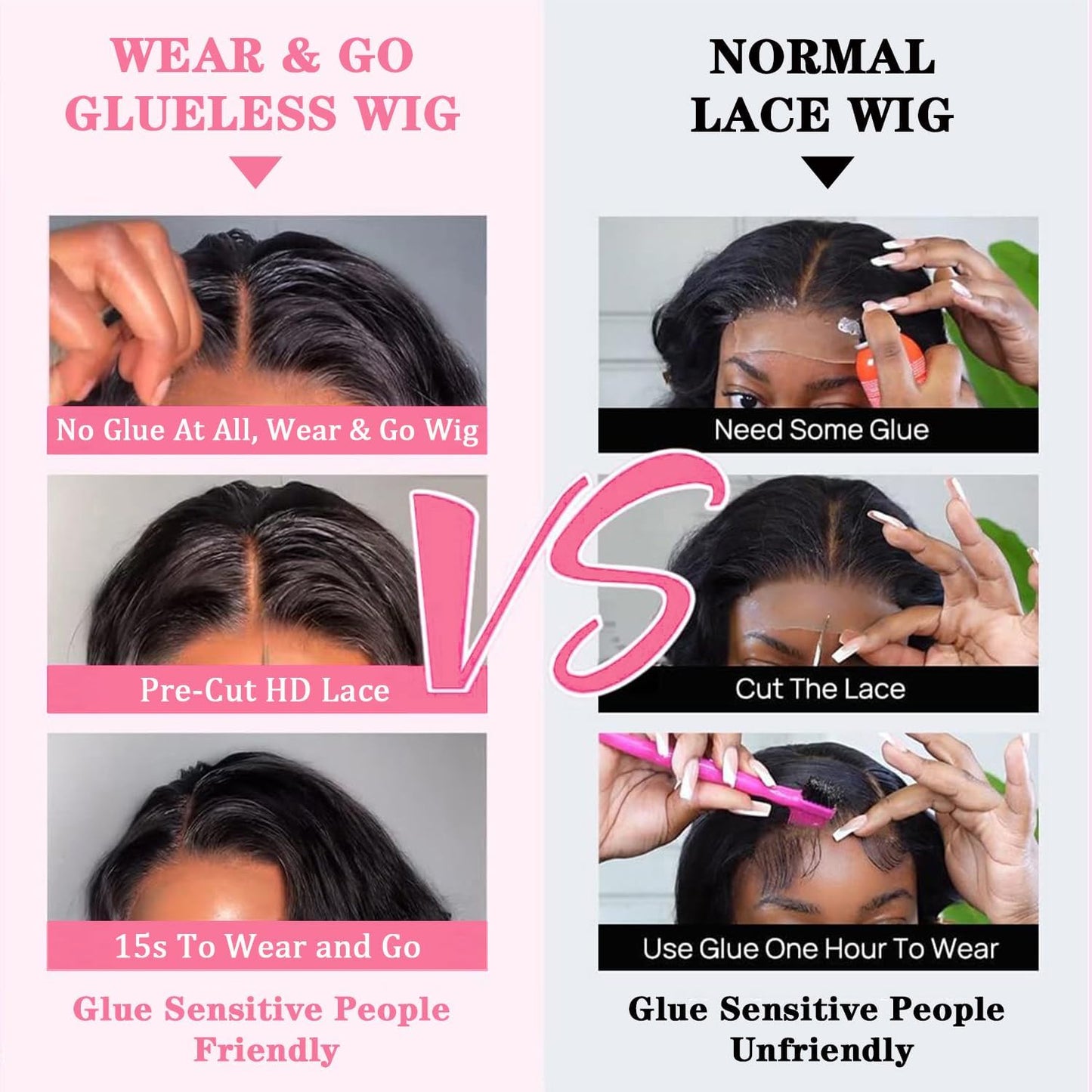 Wear and Go Glueless Wigs Human Hair Pre Plucked Pre Cut Bob Wig Human Hair with Elastic Band for Black Women Body Wave 4X4 Closure Human Hair 16 Inch