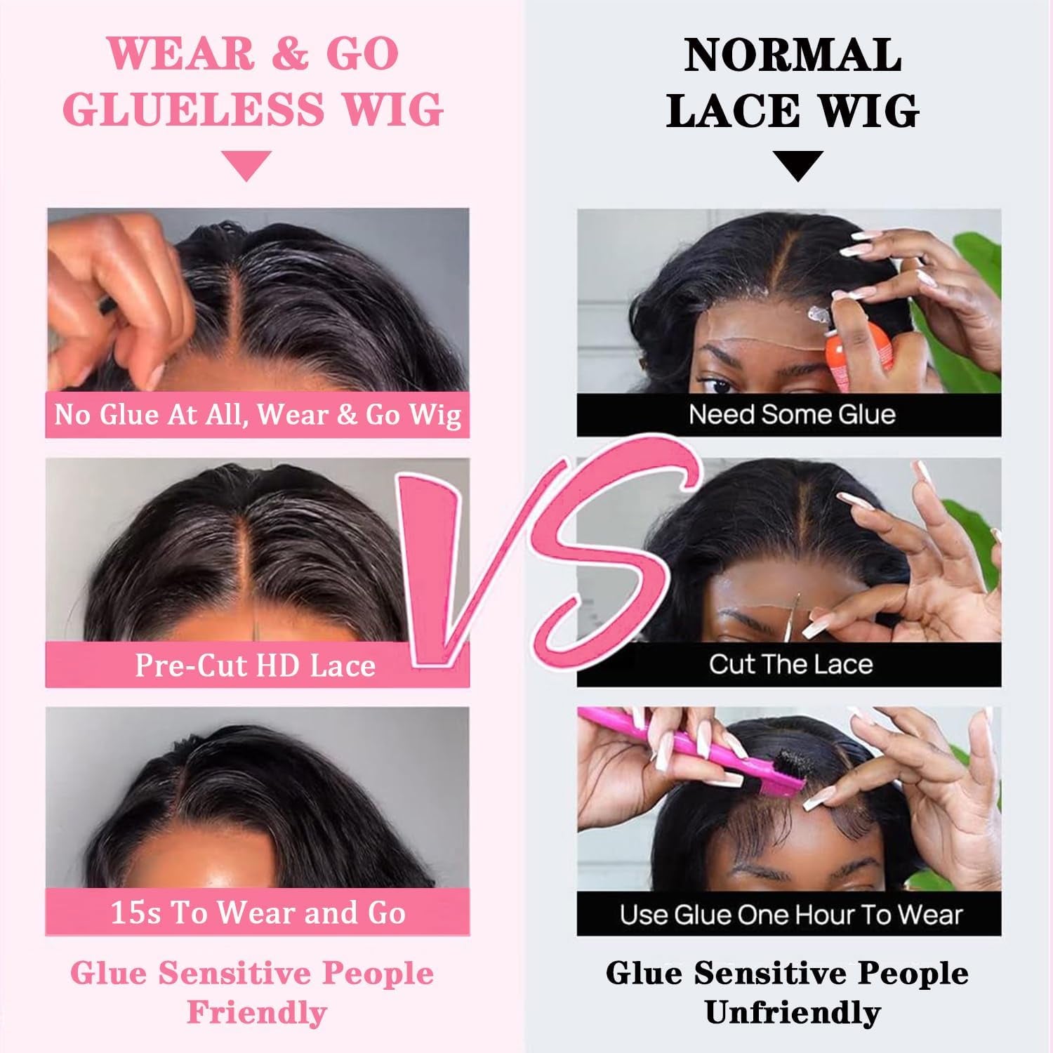 Wear and Go Glueless Wigs Human Hair Pre Plucked Pre Cut Bob Wig Human Hair with Elastic Band for Black Women Body Wave 4X4 Closure Human Hair 16 Inch