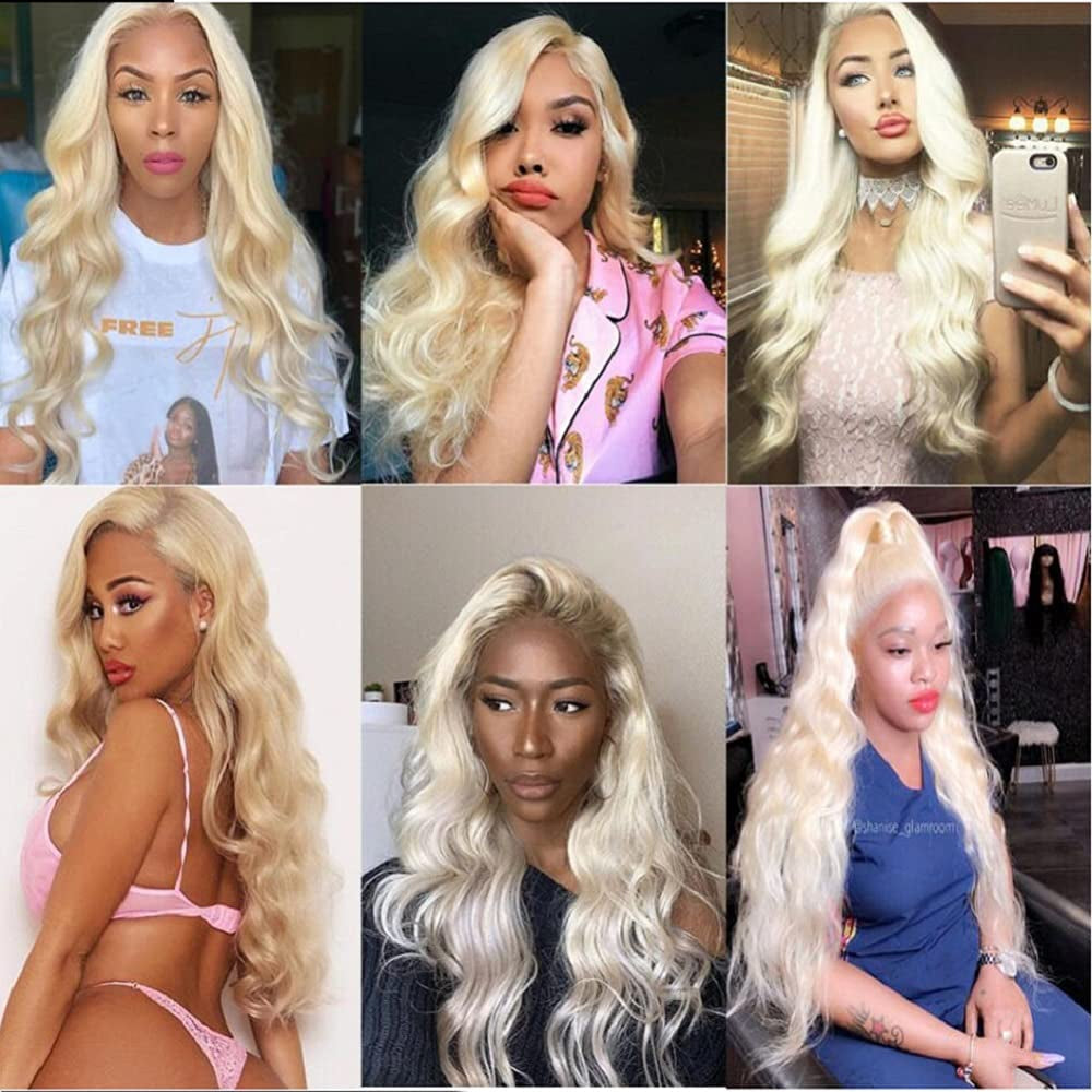 Blonde Bundles 613 Body Wave Bundles Human Hair Brazilian Unprocessed Body Wave 613 Human Hair Bundles 1 Bundle 18 Inch Remy Hair Extension 613 Bundles Hair Weave